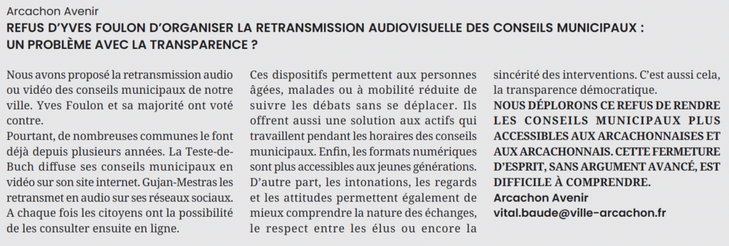 Tribune Arcachon Avenir